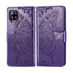 Coque Portefeuille Livre Cuir Etui Clapet L03 pour Samsung Galaxy A42 5G Violet