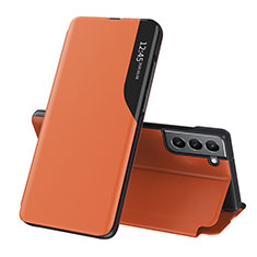 Coque Portefeuille Livre Cuir Etui Clapet L03 pour Samsung Galaxy S22 5G Orange