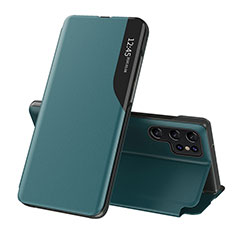 Coque Portefeuille Livre Cuir Etui Clapet L03 pour Samsung Galaxy S22 Ultra 5G Vert