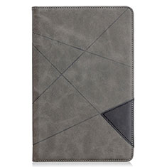 Coque Portefeuille Livre Cuir Etui Clapet L03 pour Samsung Galaxy Tab S6 Lite 4G 10.4 SM-P615 Gris