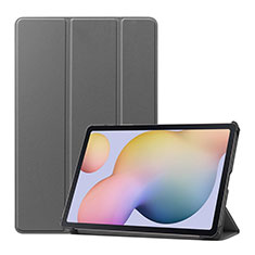 Coque Portefeuille Livre Cuir Etui Clapet L03 pour Samsung Galaxy Tab S7 11 Wi-Fi SM-T870 Gris