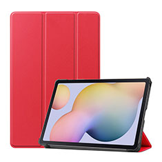 Coque Portefeuille Livre Cuir Etui Clapet L03 pour Samsung Galaxy Tab S7 4G 11 SM-T875 Rouge