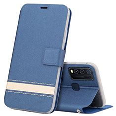 Coque Portefeuille Livre Cuir Etui Clapet L03 pour Vivo Y50 Bleu