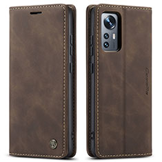 Coque Portefeuille Livre Cuir Etui Clapet L03 pour Xiaomi Mi 12 5G Marron