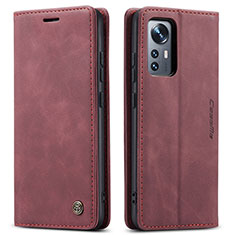 Coque Portefeuille Livre Cuir Etui Clapet L03 pour Xiaomi Mi 12 Pro 5G Vin Rouge