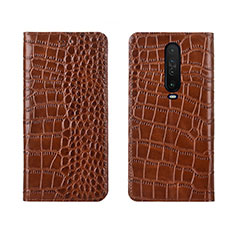 Coque Portefeuille Livre Cuir Etui Clapet L03 pour Xiaomi Poco X2 Orange