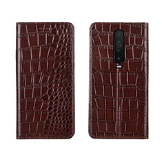 Coque Portefeuille Livre Cuir Etui Clapet L03 pour Xiaomi Redmi K30 4G Marron