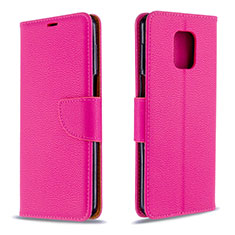 Coque Portefeuille Livre Cuir Etui Clapet L03 pour Xiaomi Redmi Note 9 Pro Max Rose Rouge