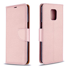 Coque Portefeuille Livre Cuir Etui Clapet L03 pour Xiaomi Redmi Note 9S Or Rose