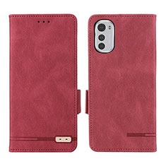 Coque Portefeuille Livre Cuir Etui Clapet L03Z pour Motorola Moto E32 Rouge