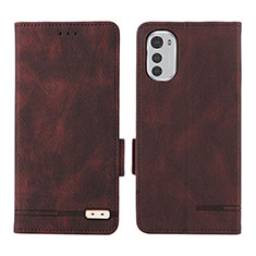 Coque Portefeuille Livre Cuir Etui Clapet L03Z pour Motorola Moto E32s Marron