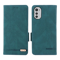 Coque Portefeuille Livre Cuir Etui Clapet L03Z pour Motorola Moto E32s Vert