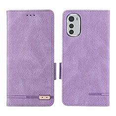 Coque Portefeuille Livre Cuir Etui Clapet L03Z pour Motorola Moto E32s Violet