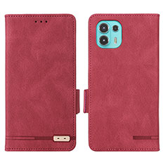 Coque Portefeuille Livre Cuir Etui Clapet L03Z pour Motorola Moto Edge 20 Lite 5G Rouge