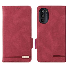 Coque Portefeuille Livre Cuir Etui Clapet L03Z pour Motorola Moto Edge (2022) 5G Rouge