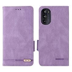 Coque Portefeuille Livre Cuir Etui Clapet L03Z pour Motorola Moto Edge (2022) 5G Violet