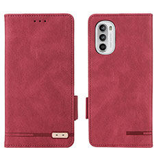 Coque Portefeuille Livre Cuir Etui Clapet L03Z pour Motorola Moto G52j 5G Rouge