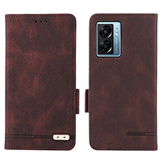 Coque Portefeuille Livre Cuir Etui Clapet L03Z pour Oppo A77 5G Marron