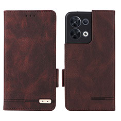 Coque Portefeuille Livre Cuir Etui Clapet L03Z pour Oppo Reno8 5G Marron