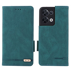 Coque Portefeuille Livre Cuir Etui Clapet L03Z pour Oppo Reno8 5G Vert