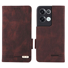 Coque Portefeuille Livre Cuir Etui Clapet L03Z pour Oppo Reno8 Pro 5G Marron