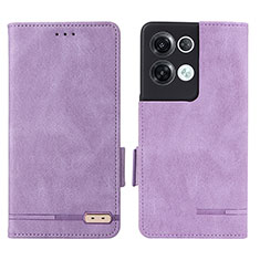 Coque Portefeuille Livre Cuir Etui Clapet L03Z pour Oppo Reno8 Pro+ Plus 5G Violet