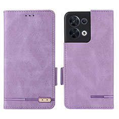 Coque Portefeuille Livre Cuir Etui Clapet L03Z pour Oppo Reno9 5G Violet