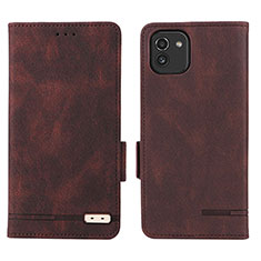 Coque Portefeuille Livre Cuir Etui Clapet L03Z pour Samsung Galaxy A03 Marron