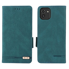 Coque Portefeuille Livre Cuir Etui Clapet L03Z pour Samsung Galaxy A03 Vert