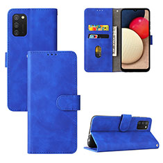 Coque Portefeuille Livre Cuir Etui Clapet L03Z pour Samsung Galaxy A03s Bleu