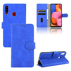 Coque Portefeuille Livre Cuir Etui Clapet L03Z pour Samsung Galaxy A20s Bleu