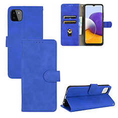 Coque Portefeuille Livre Cuir Etui Clapet L03Z pour Samsung Galaxy A22 5G Bleu