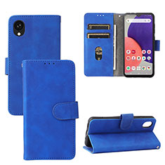 Coque Portefeuille Livre Cuir Etui Clapet L03Z pour Samsung Galaxy A22 5G SC-56B Bleu