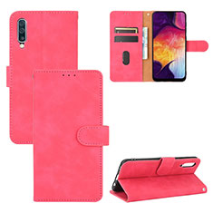 Coque Portefeuille Livre Cuir Etui Clapet L03Z pour Samsung Galaxy A30S Rose Rouge