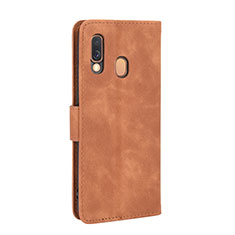 Coque Portefeuille Livre Cuir Etui Clapet L03Z pour Samsung Galaxy A40 Marron