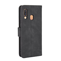 Coque Portefeuille Livre Cuir Etui Clapet L03Z pour Samsung Galaxy A40 Noir