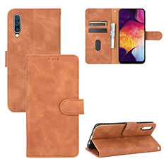 Coque Portefeuille Livre Cuir Etui Clapet L03Z pour Samsung Galaxy A50S Marron