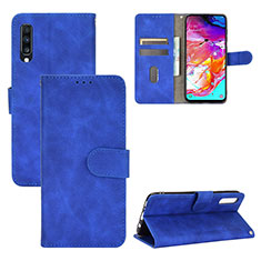 Coque Portefeuille Livre Cuir Etui Clapet L03Z pour Samsung Galaxy A70 Bleu