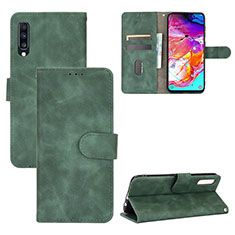 Coque Portefeuille Livre Cuir Etui Clapet L03Z pour Samsung Galaxy A70 Vert