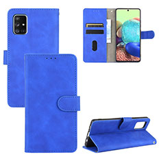 Coque Portefeuille Livre Cuir Etui Clapet L03Z pour Samsung Galaxy A71 4G A715 Bleu