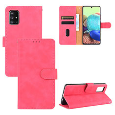 Coque Portefeuille Livre Cuir Etui Clapet L03Z pour Samsung Galaxy A71 4G A715 Rose Rouge