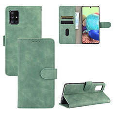 Coque Portefeuille Livre Cuir Etui Clapet L03Z pour Samsung Galaxy A71 4G A715 Vert