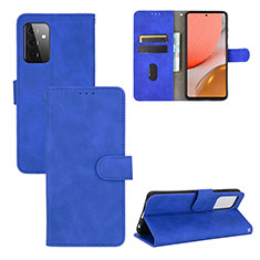 Coque Portefeuille Livre Cuir Etui Clapet L03Z pour Samsung Galaxy A72 4G Bleu