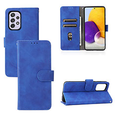 Coque Portefeuille Livre Cuir Etui Clapet L03Z pour Samsung Galaxy A73 5G Bleu