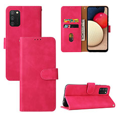 Coque Portefeuille Livre Cuir Etui Clapet L03Z pour Samsung Galaxy M02s Rose Rouge