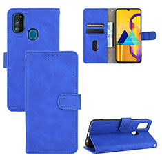 Coque Portefeuille Livre Cuir Etui Clapet L03Z pour Samsung Galaxy M30s Bleu