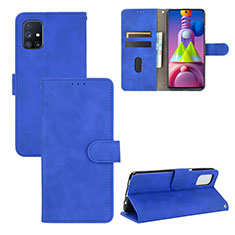 Coque Portefeuille Livre Cuir Etui Clapet L03Z pour Samsung Galaxy M51 Bleu