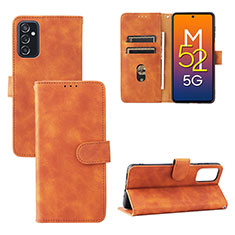 Coque Portefeuille Livre Cuir Etui Clapet L03Z pour Samsung Galaxy M52 5G Marron