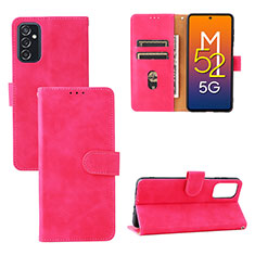 Coque Portefeuille Livre Cuir Etui Clapet L03Z pour Samsung Galaxy M52 5G Rose Rouge