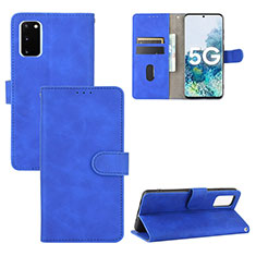 Coque Portefeuille Livre Cuir Etui Clapet L03Z pour Samsung Galaxy S20 FE 4G Bleu